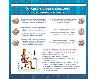 Стенд «Основные правила поведения в компьютерном классе» арт. ФгК26736