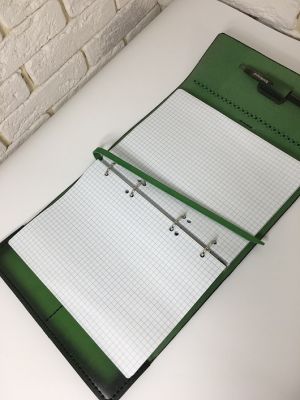 Блокнот а5 (ручная работа, натуральная кожа), зеленый